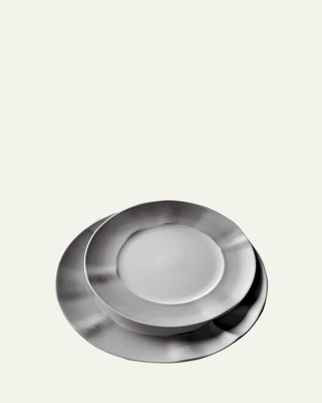 12-Piece Platinum Brushstroke Dinnerware Set